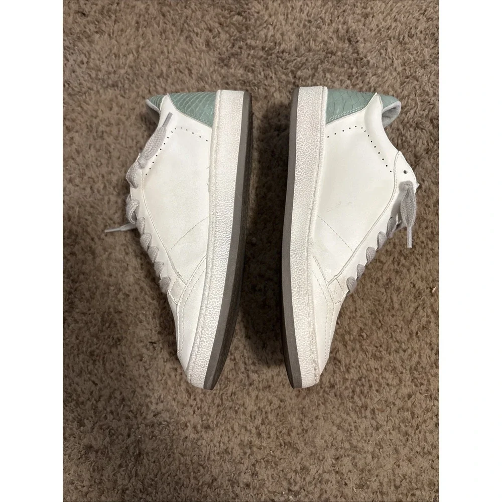 Shu Shop Paz‎ Mint Snake Sneakers Shoes Star Glitter 7.5 Women's White